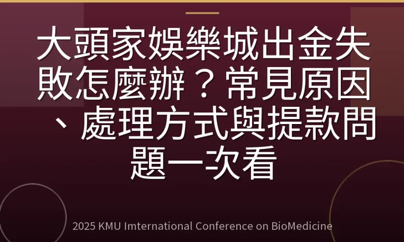 大頭家娛樂城出金失敗怎麼辦？常見原因、處理方式與提款問題一次看