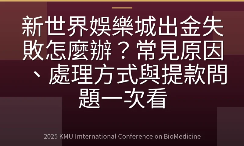 新世界娛樂城出金失敗怎麼辦?常見原因、處理方式與提款問題一次看