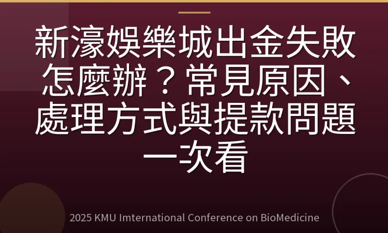 新濠娛樂城出金失敗怎麼辦？常見原因、處理方式與提款問題一次看
