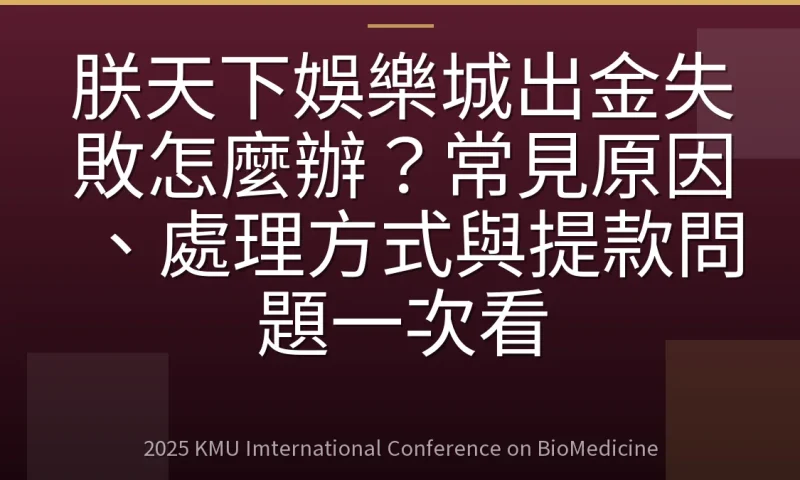 朕天下娛樂城出金失敗怎麼辦?常見原因、處理方式與提款問題一次看