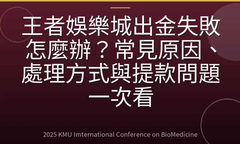 王者娛樂城出金失敗怎麼辦?常見原因、處理方式與提款問題一次看