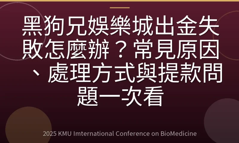 黑狗兄娛樂城出金失敗怎麼辦?常見原因、處理方式與提款問題一次看